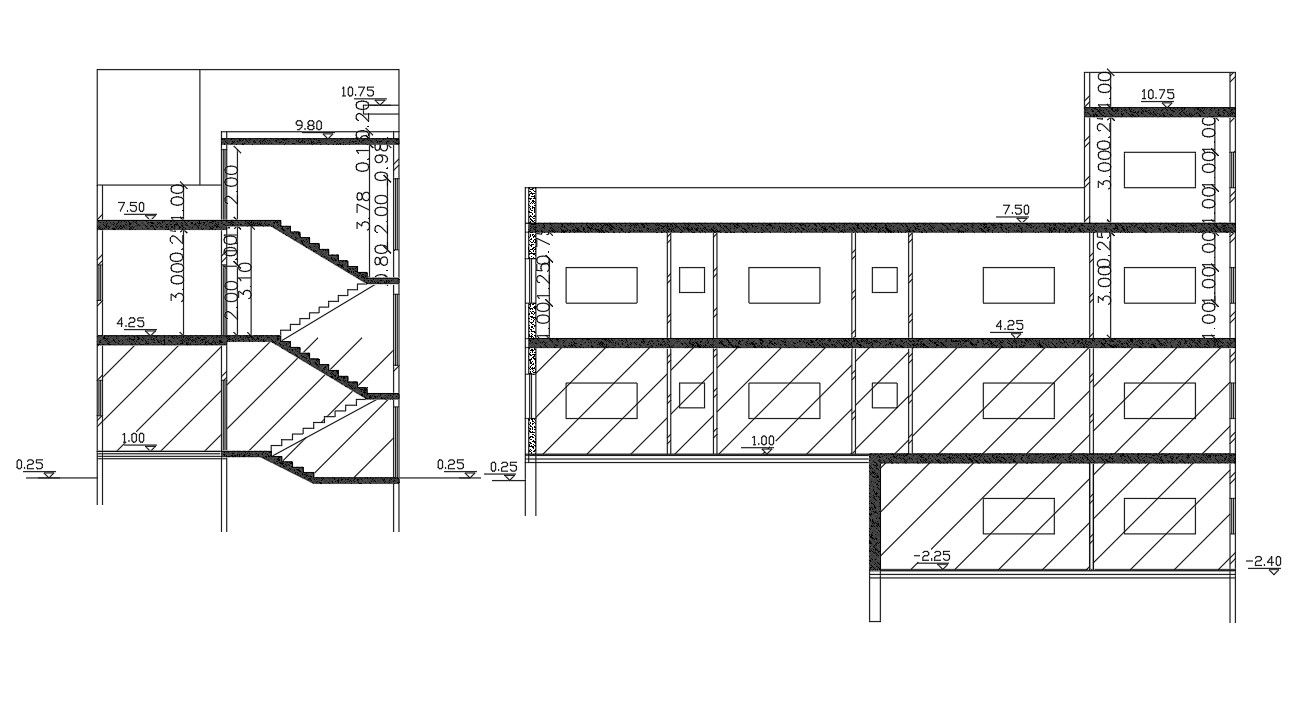 Section Drawing Of House Building DWG File