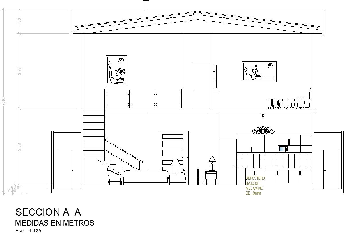 Section Drawing of a House.