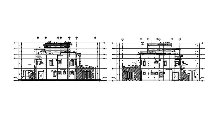 Section Elevation of a residential building.