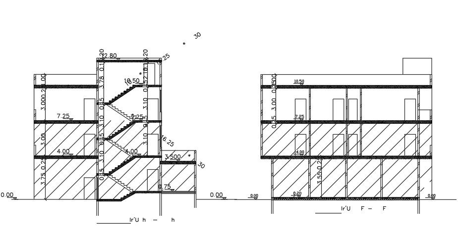 Section Layout Of House AutoCAD Download File