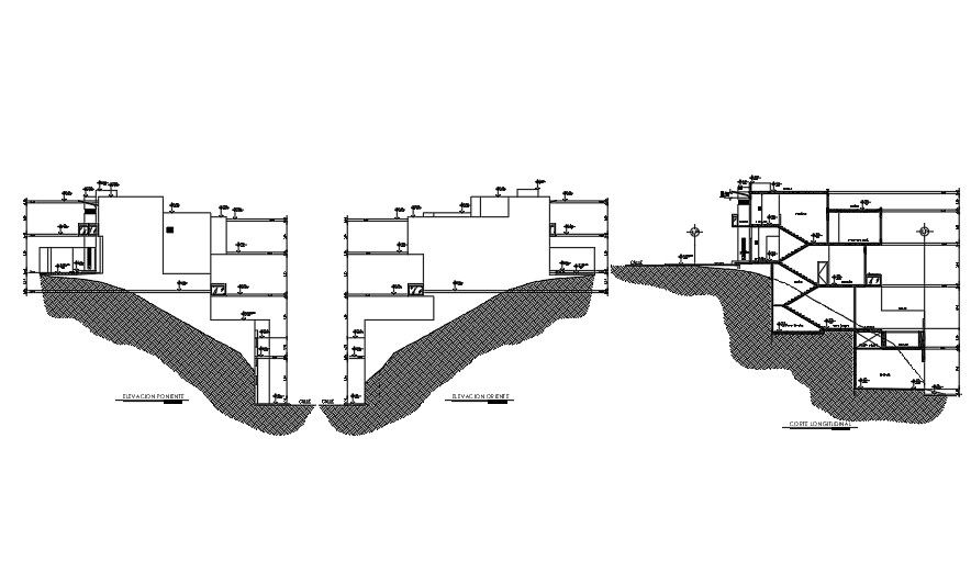 Section Of 10x13 Meter House Building Cad File