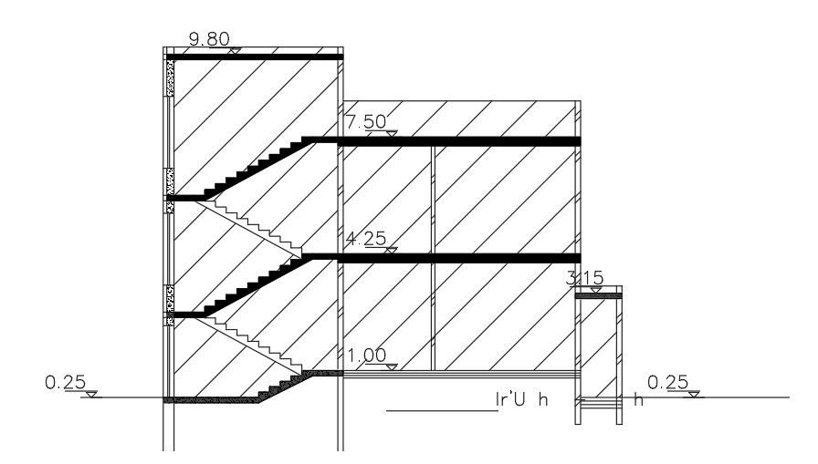 Section Of 9x14 Meter House Building DWG File