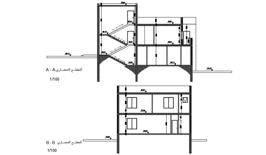 Section Of House Building DWG File