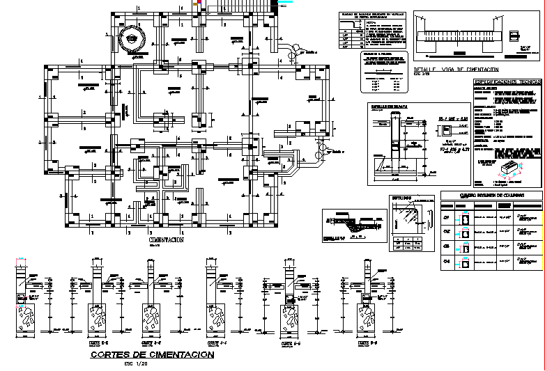 Sectional detail and construction detail of a building dwg file