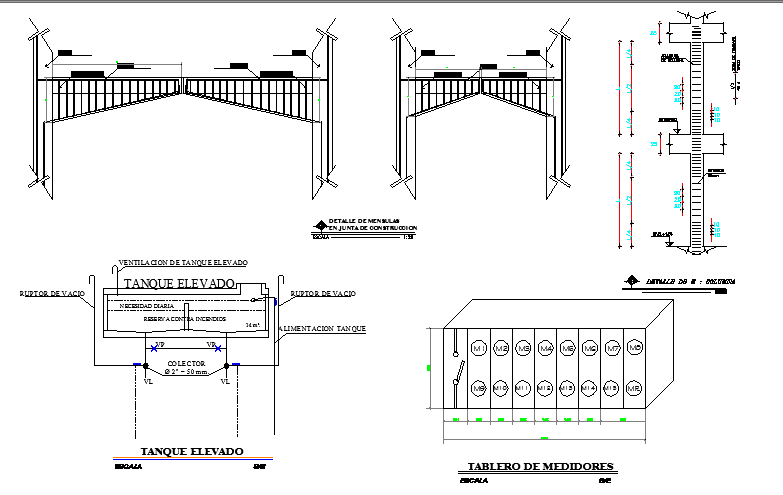 Sectional detail and construction plan