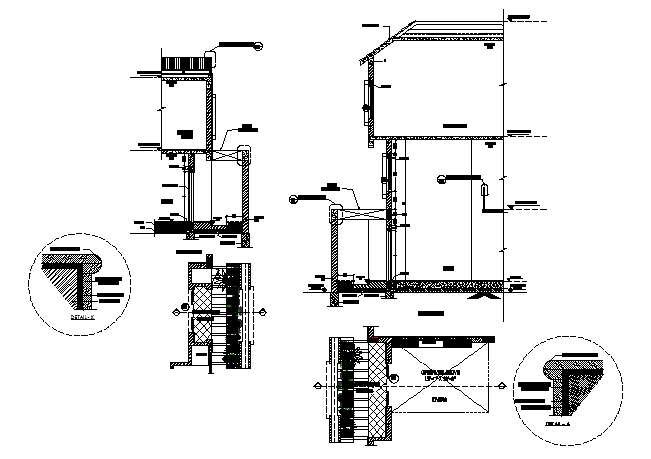 Sectional detail and construction plan