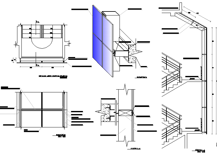 Sectional detail of staircase and design