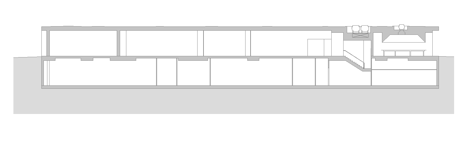 Sectional layout of a building structure 2d view layout file