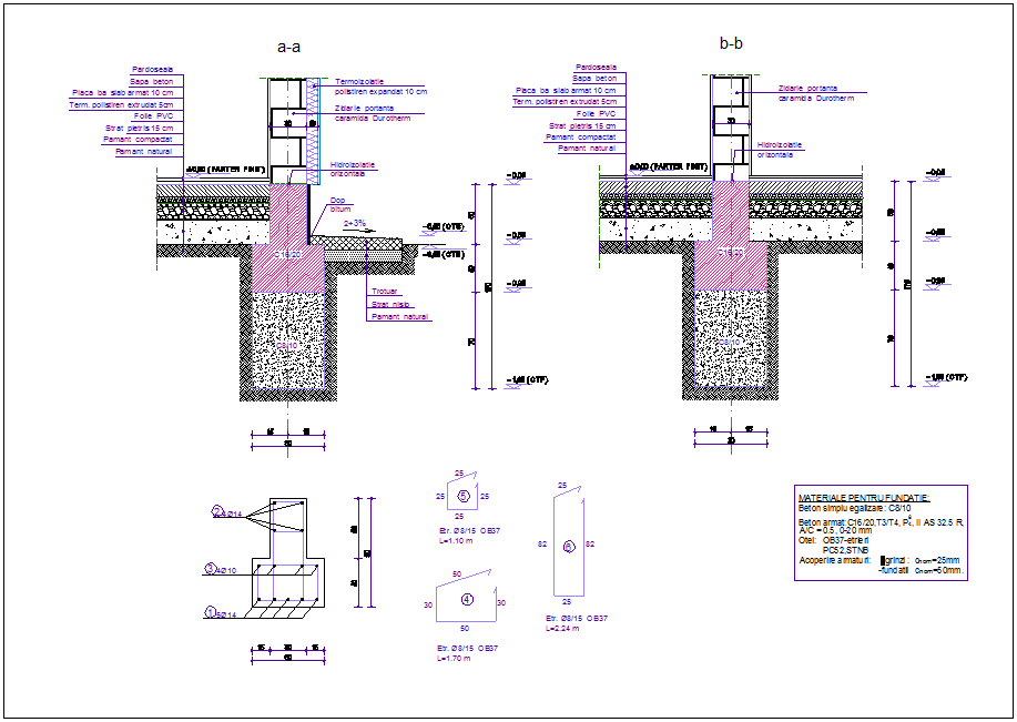 Sectional view of construction of slab for duplex dwg file