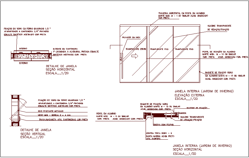Sectional view of door with detail view