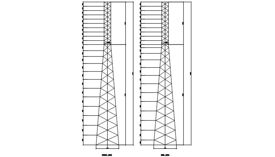 Sectional View of Lateral Tower. Downlaod The AutoCAD DWG file.