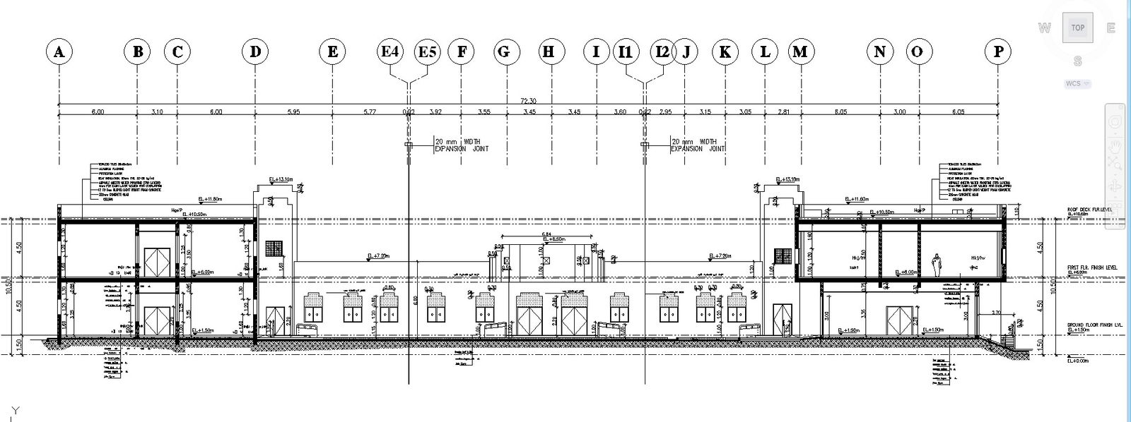 Sectional and Elevation Views of Building Detail CAD Drawing In DWG File