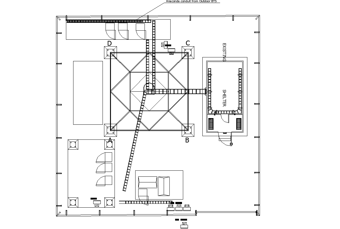 Sectional design of Electrical conduit connection.Download Autocad DWG file