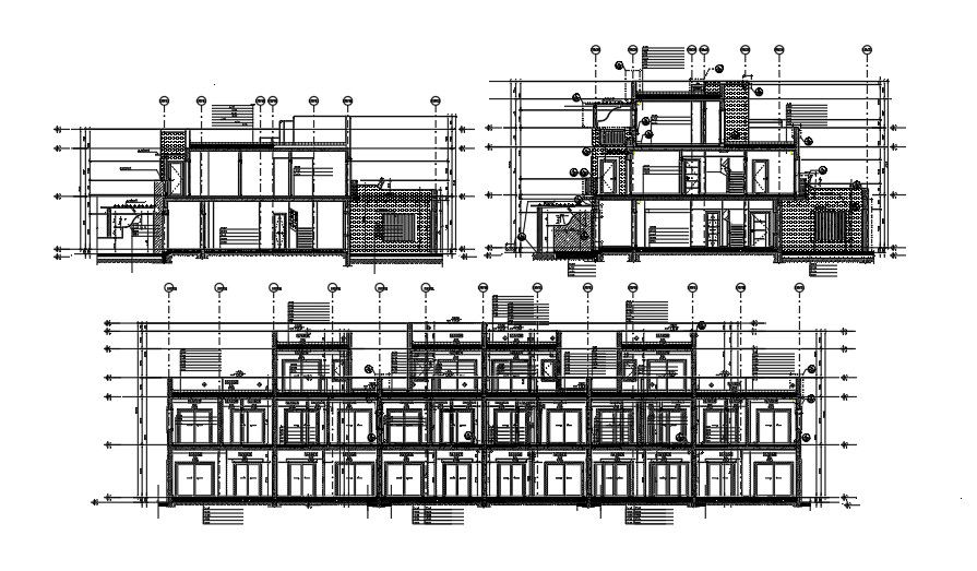 Sectional elevation of an residential Building.