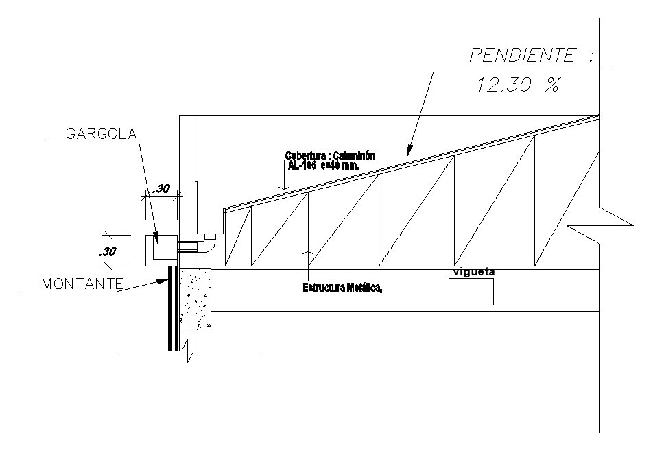 Sectional truss detail cad drawing is given in this cad file. Download this 2d cad file now.
