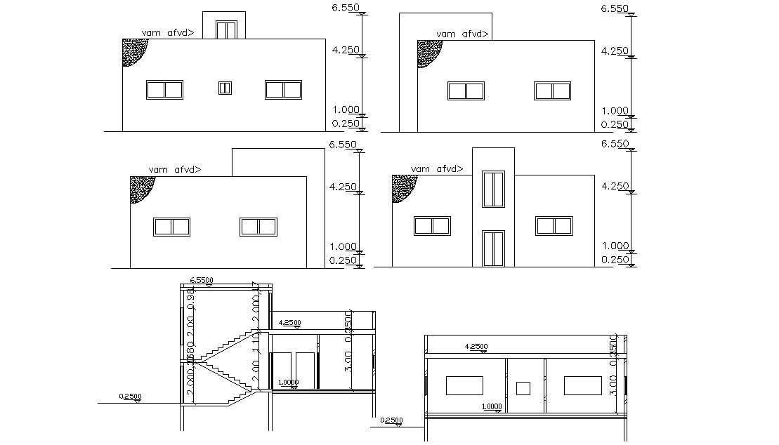 Section and Elevation Design of Residence House