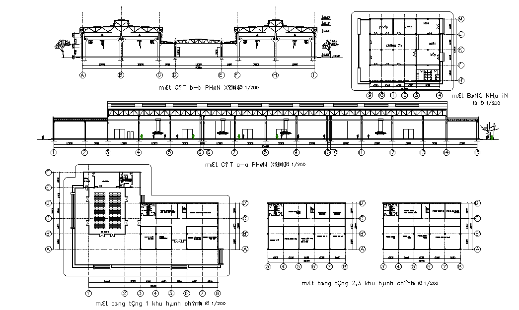 Section and elevation of the development of education field is given in this Autocad file. Download now.