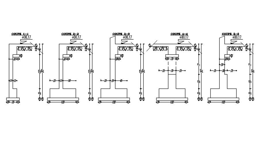 Section design of different structure formwork with details in AutoCAD 2D drawing, CAD file, dwg file
