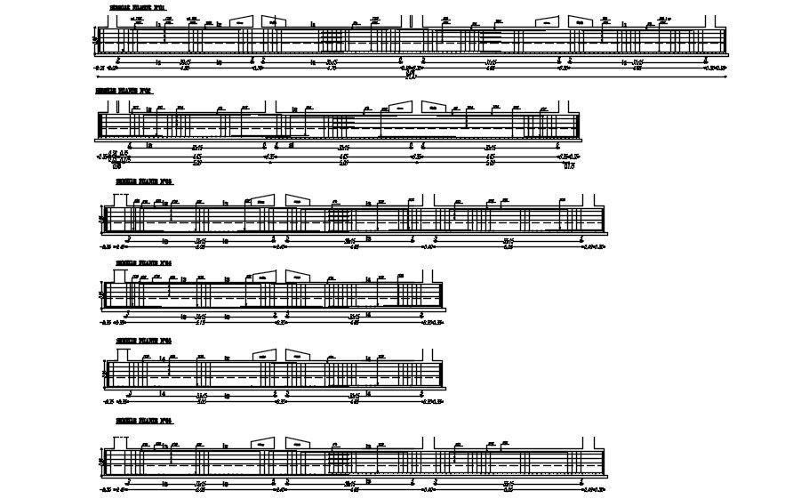 Section design of strip foundation with reinforcement details in AutoCAD 2D drawing, CAD file, dwg file