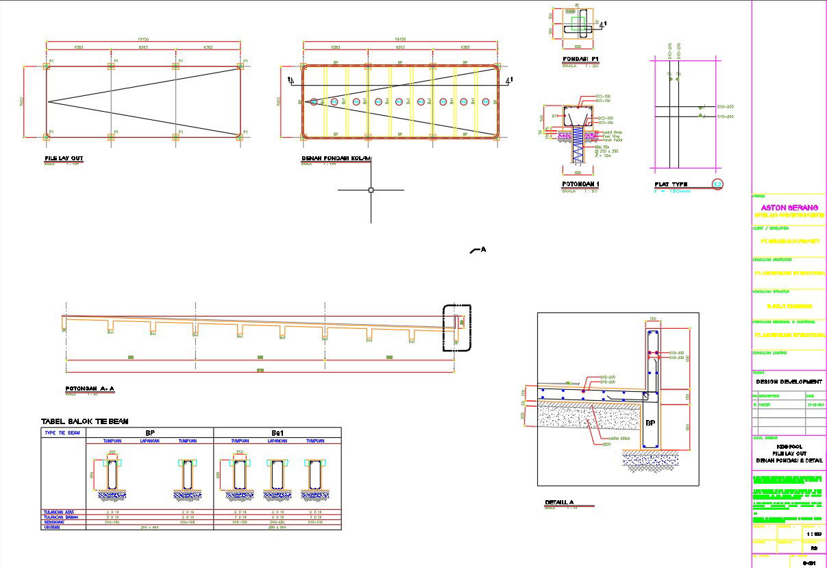Section design of the ramp is given in AutoCAD 2D drawing, CAD file, dwg file