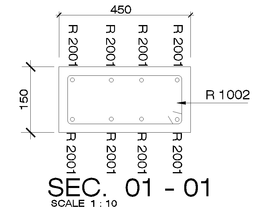 Section detail of column reinforcement is given in this Autocad drawing model.Download now.