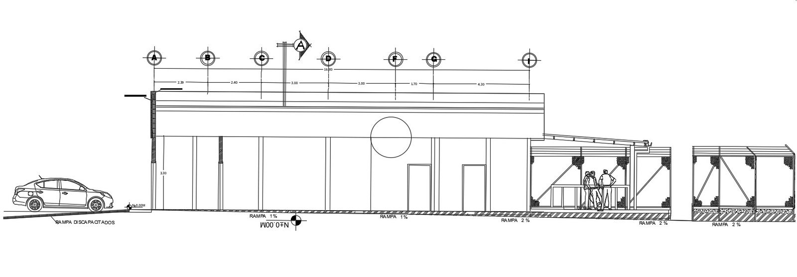 Section detail of small office building CAD drawing details. Download now.