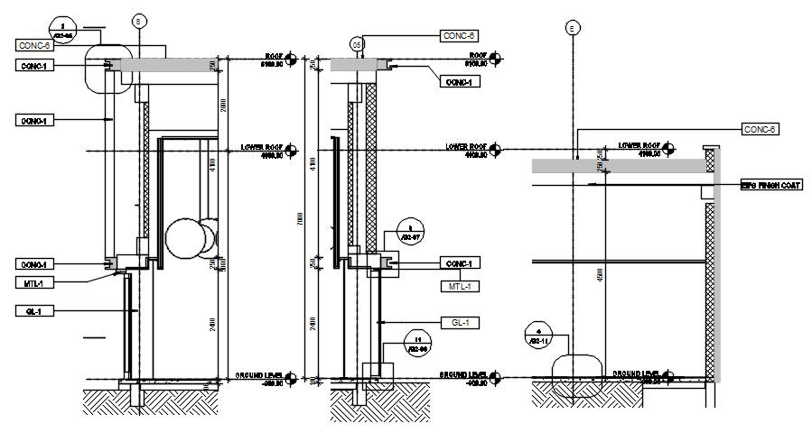 Section detail of window given in this drawing file. Download this 2d autocad drawing file.
