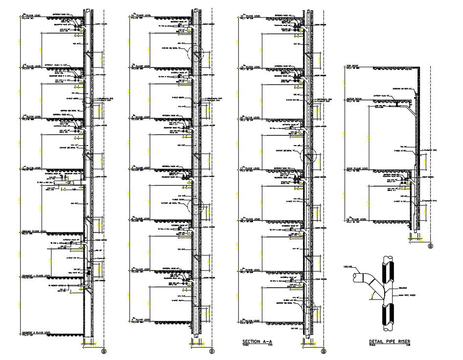 Section Details Chill Water Riser Of The Hospital Building Shown In The Section Details Chill Water Riser Of The Hospital Building Shown In The