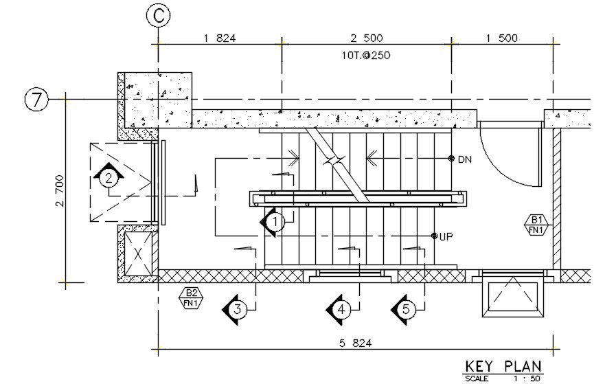 Section details for the floor plan has given in the Autocad DWG drawing file. Download the Autocad DWG drawing file.
