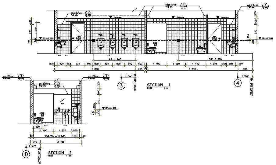 Section details of ground floor of the hospital building has given in the autocad dwg drawing file. Download the Autocad DWG drawing file.