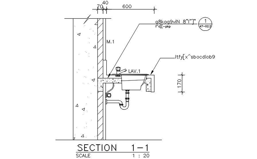 Section details of lavatory details were given in the Autocad 2D DWG drawing file. Download the Autocad 2D DWG drawing file.