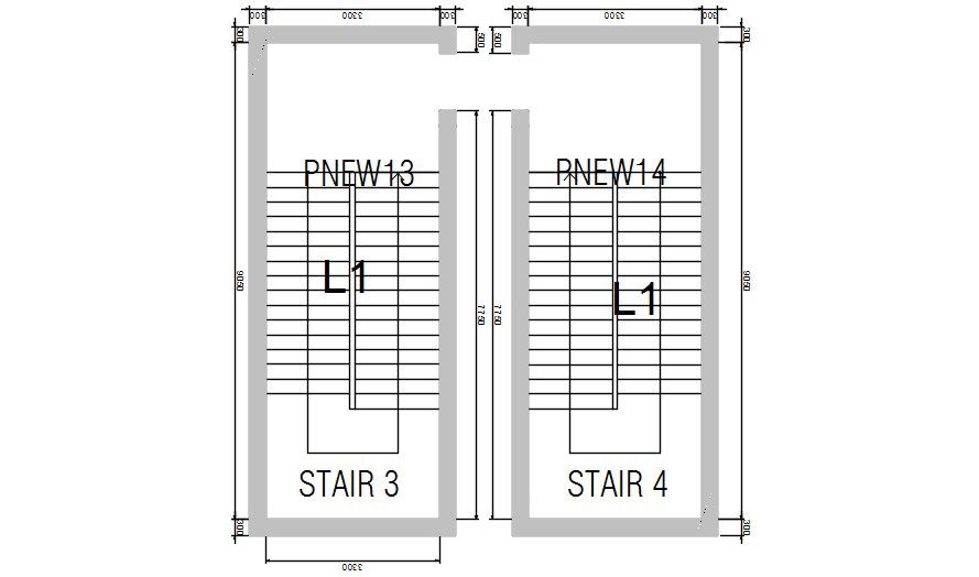Section details of the two staircases are provided in this AutoCAD DWG Drawing File. Download the free AutoCAD file now