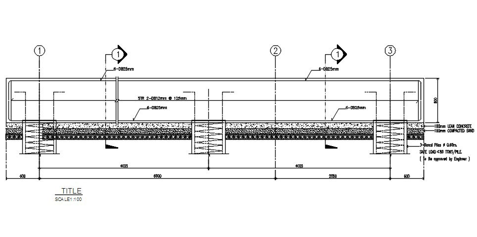 Section drawing of construction detail presented in this cad file. Download the Auto Cad 2D DWG file now.