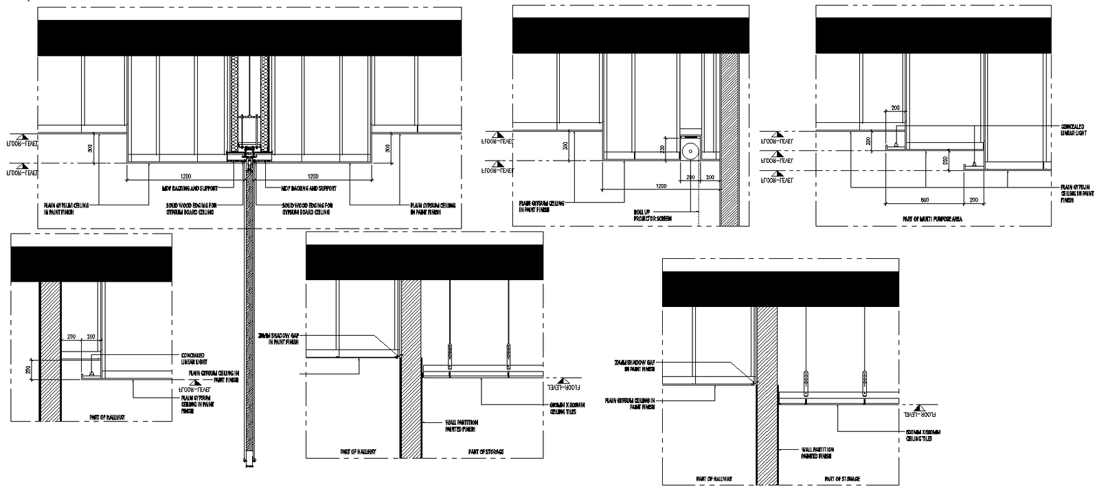 Section for lift lobby and loading Detail DWG AutoCAD file