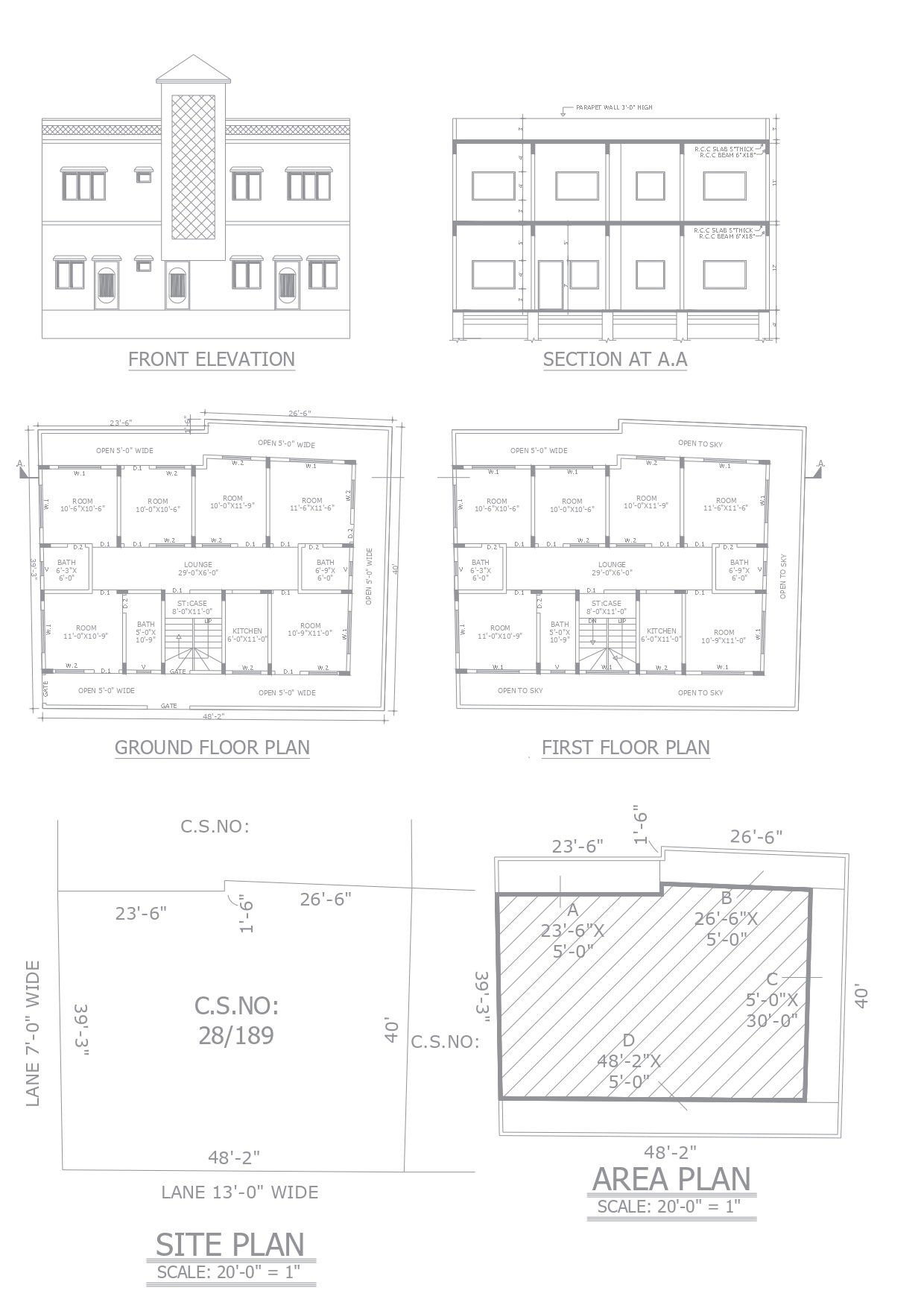 Section for residential design with elevation dwg autocad drawing .