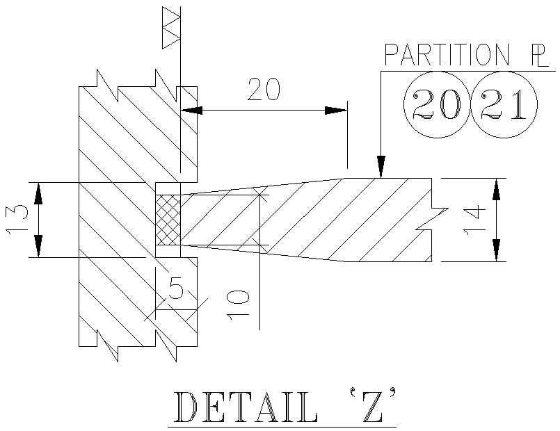 Section of Connecting piece detail DWG AutoCAD file