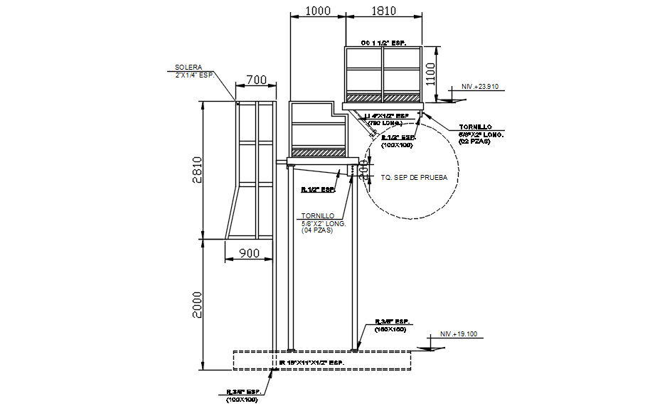 Section of Factory plan in detail AutoCAD drawing, dwg file, CAD file