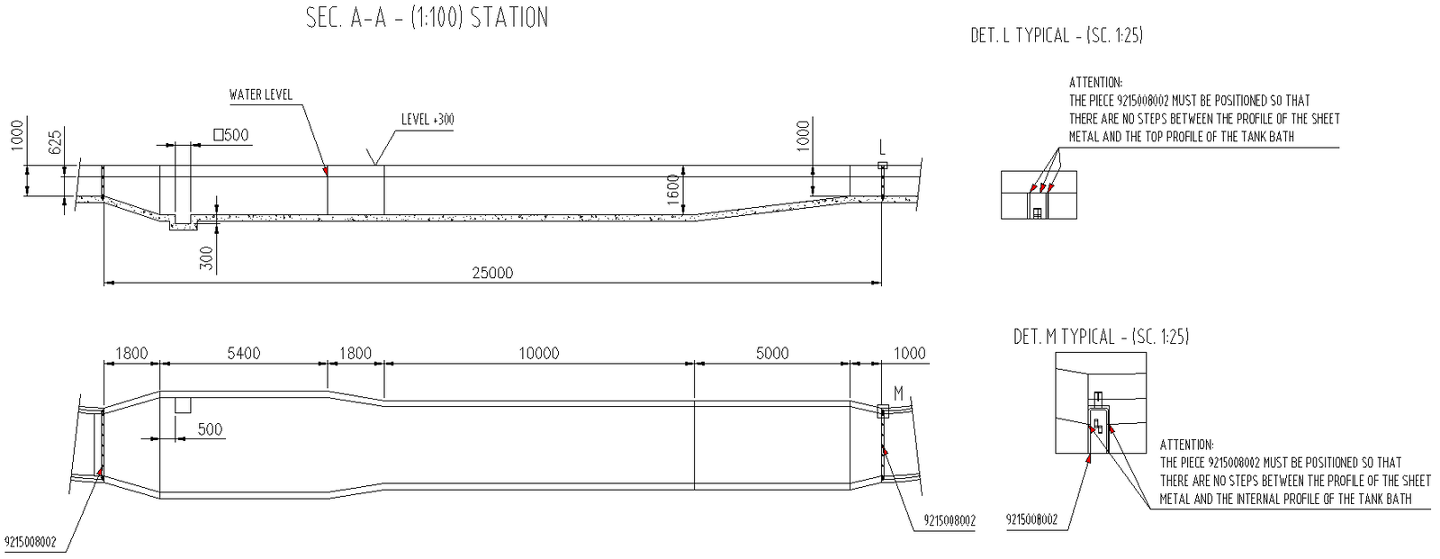 Section of Flume channel Detail DWG AutoCAD file