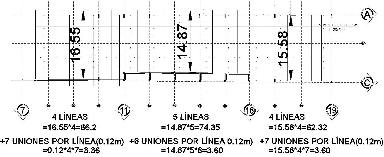 Section of Metal Frame structure.