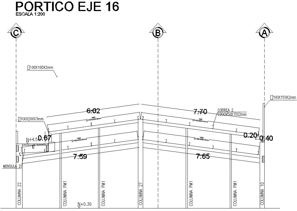 Section of Metallic structure.