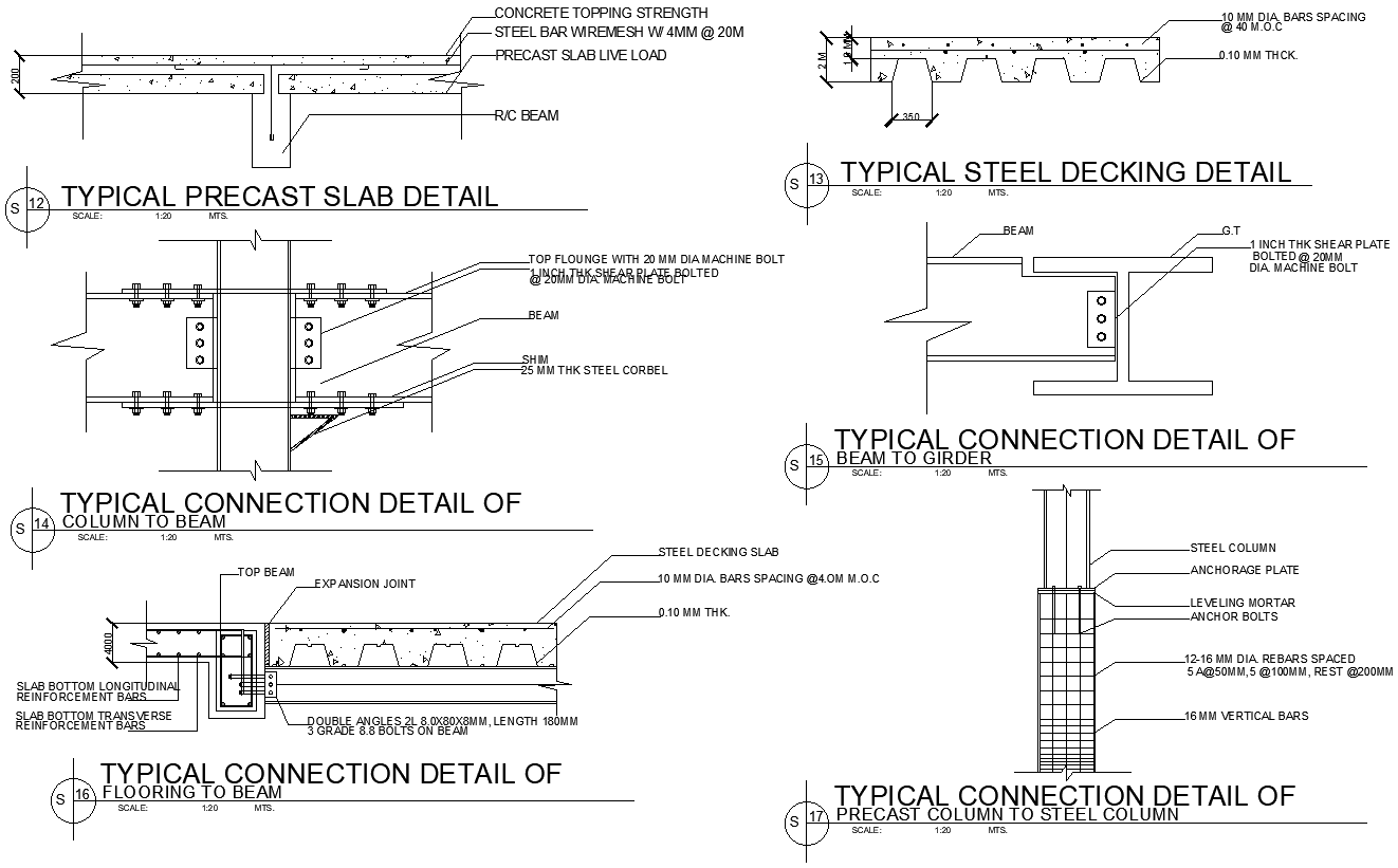 Slab Steel Structure Design CAD Blocks for Commercial Shed
