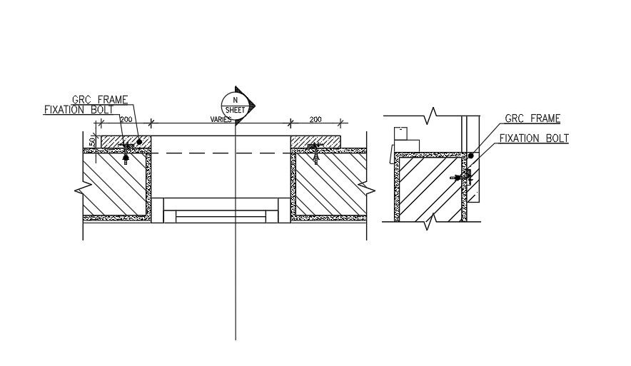 Section of Window GRS Frame Detail.