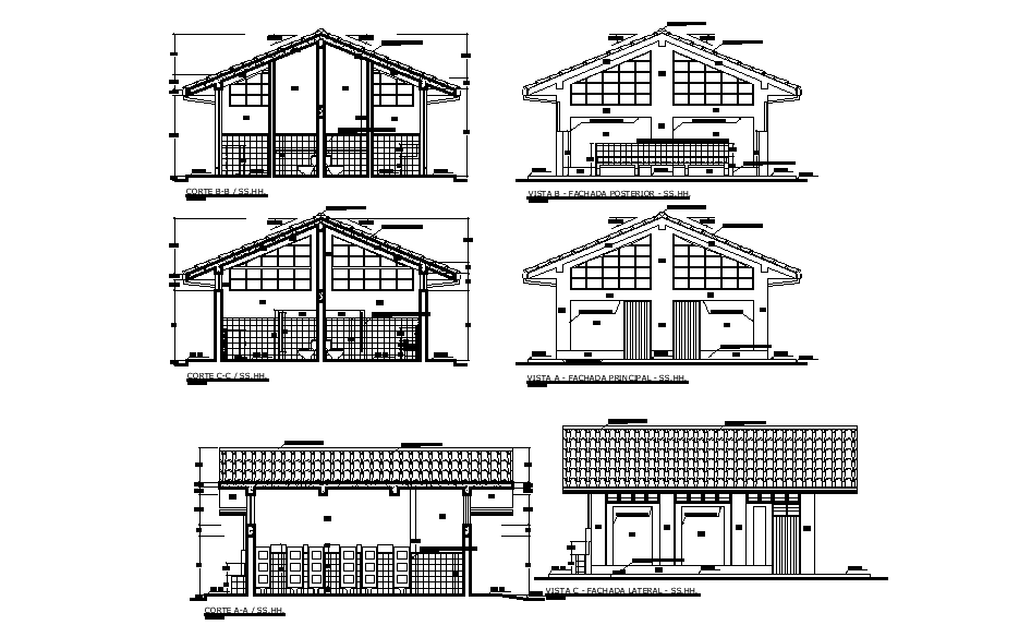 Section of a wooden house is defined in this Autocad drawing file. Download this 2d AutoCAD drawing file.