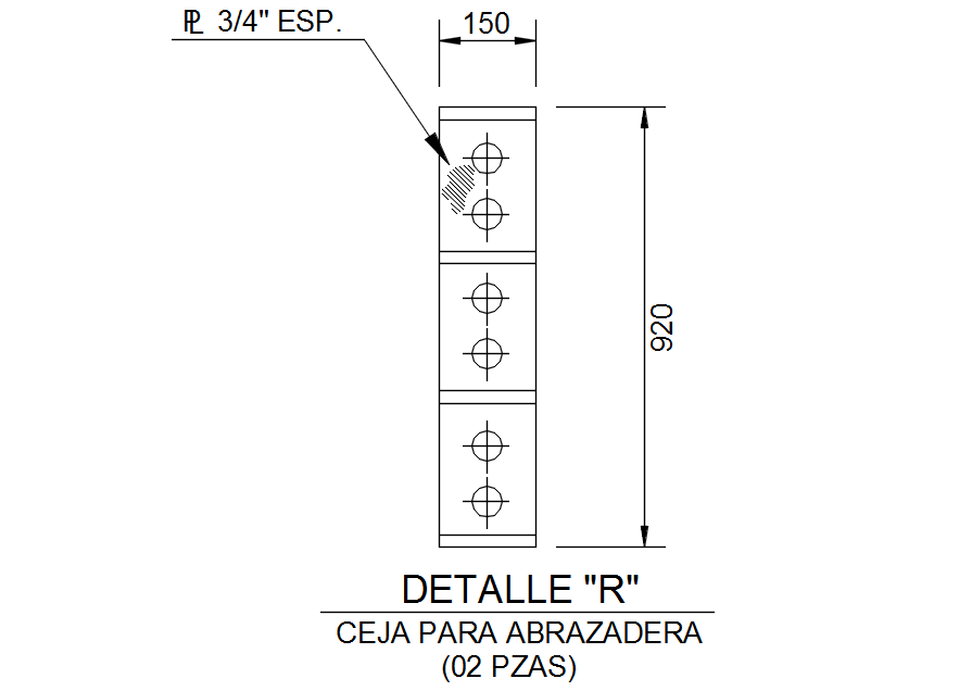 Section of steel plate in detail AutoCAD drawing, dwg file, CAD file