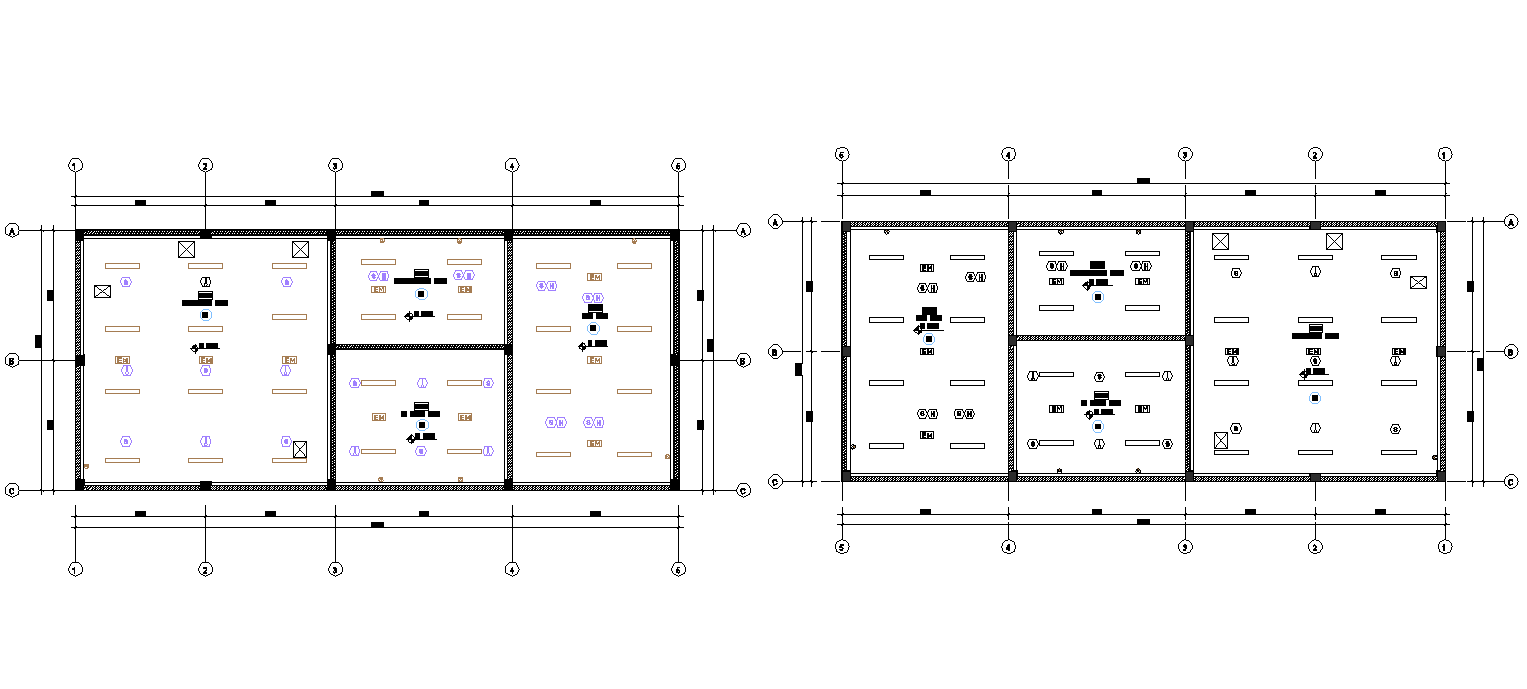 Section plan of Electric machinery building,Download Autocad DWG file.