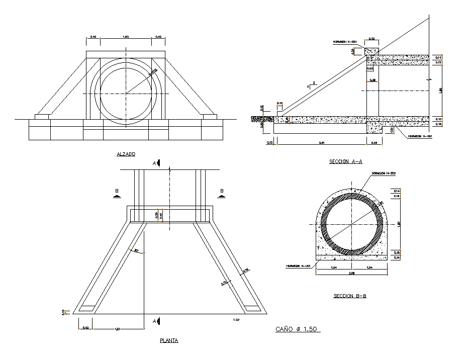 Section plan of the mechanical parts are given in this Autocad drawing file. Download now.