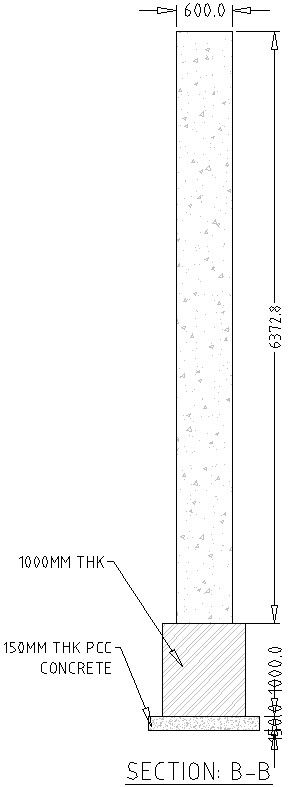 Section plan of typical plan of vehicle turning pocket