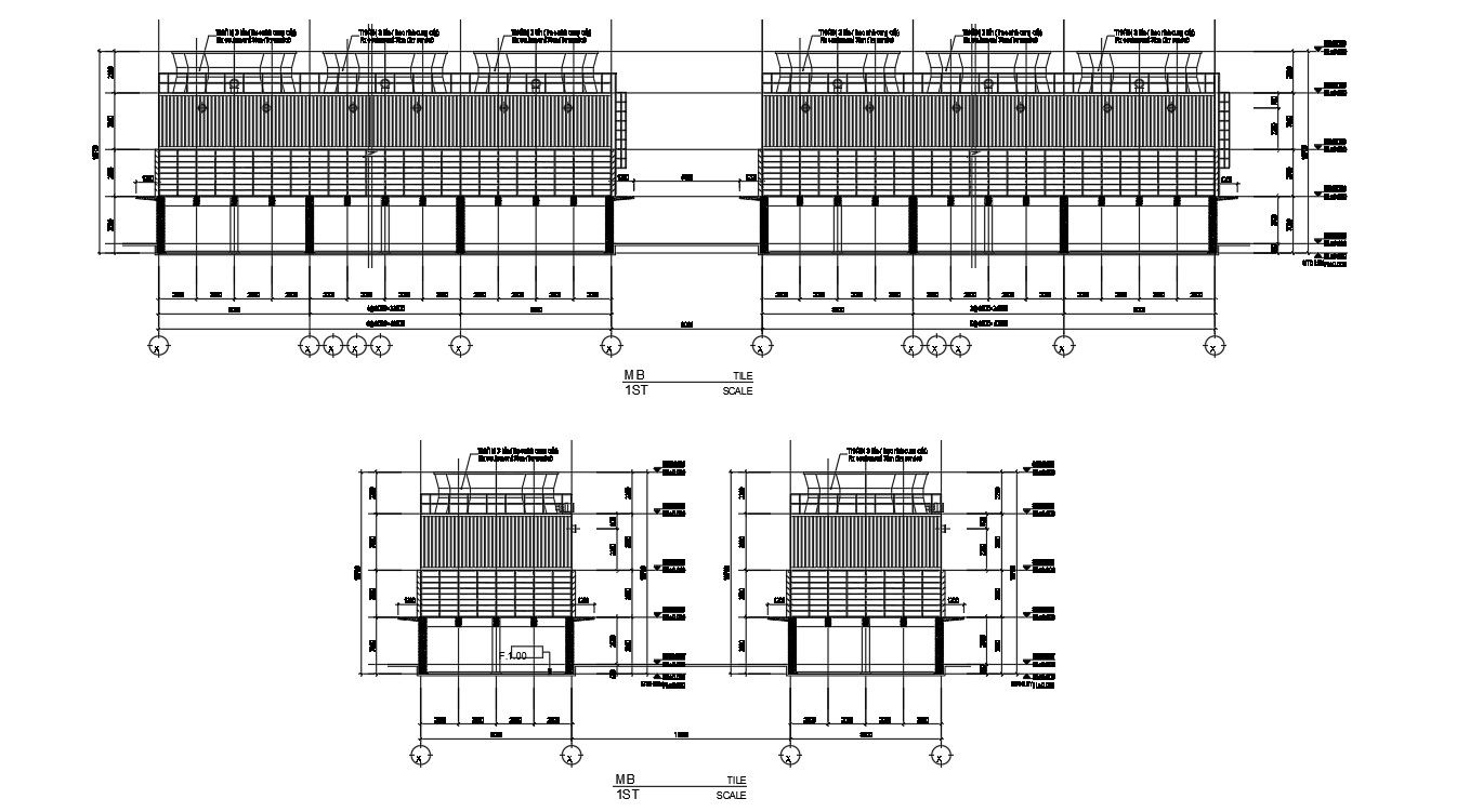 Section plan with their details in AutoCAD 2D drawing, CAD file, dwg file