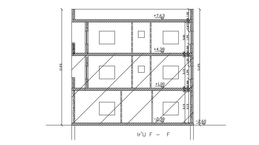 Sections Of 16x16 Meter House AutoCAD File