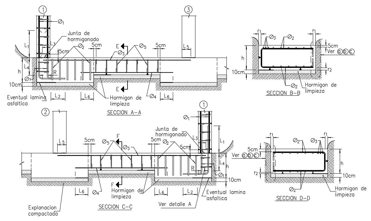 Sections of the footing details were given in the Autocad DWG drawing file. Download the Autocad DWG drawing file.